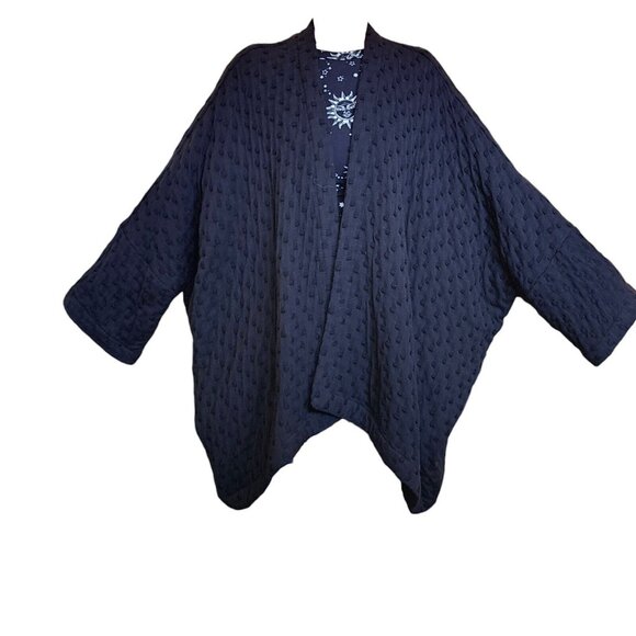 Shirin Guild Black Oversized Open Cardigan Draped Kimono Sweater One‎ Size READ - Picture 1 of 13